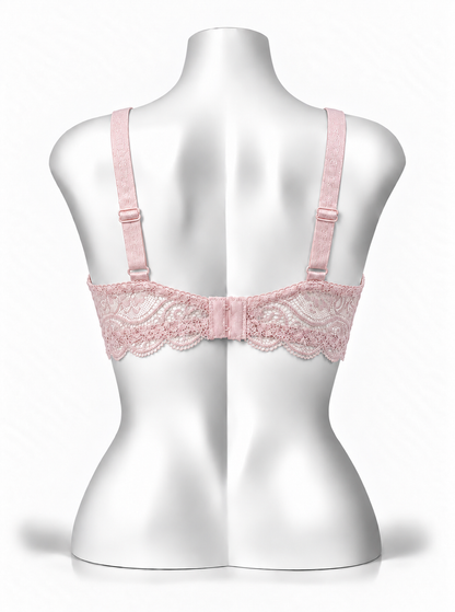 Lace Patchwork Thin Cup Underwire Bra