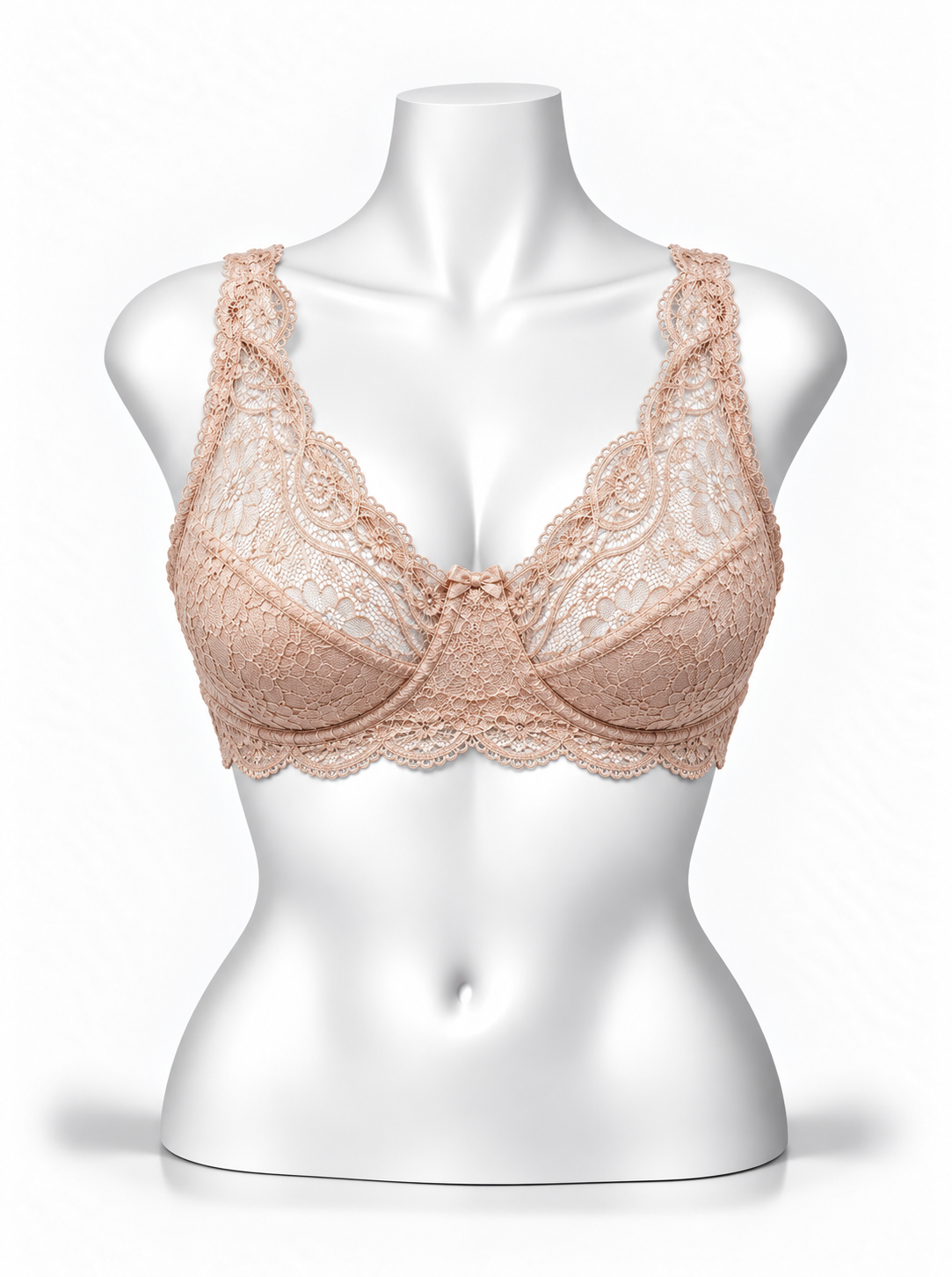 Lace Patchwork Thin Cup Underwire Bra