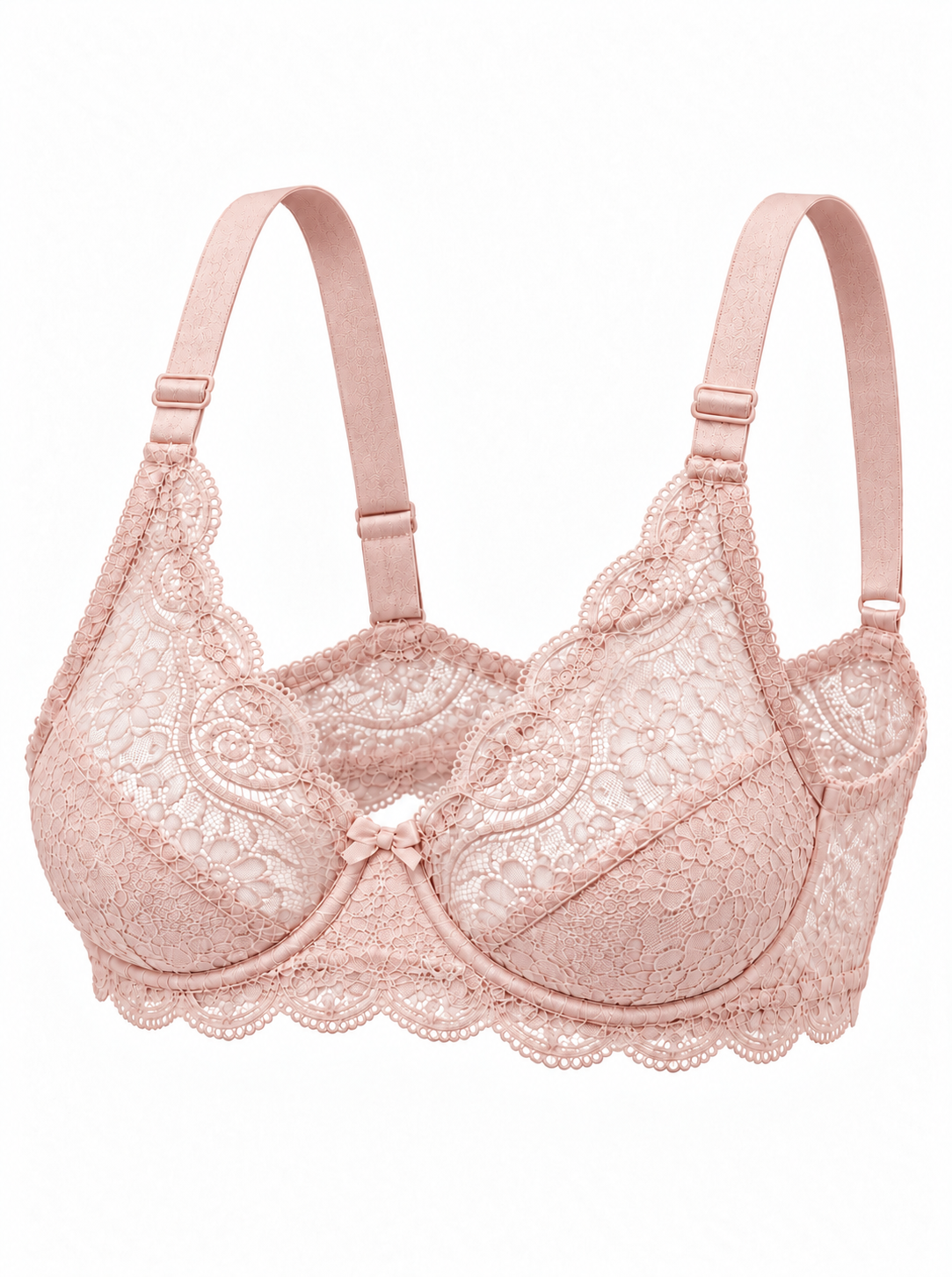 Lace Patchwork Thin Cup Underwire Bra