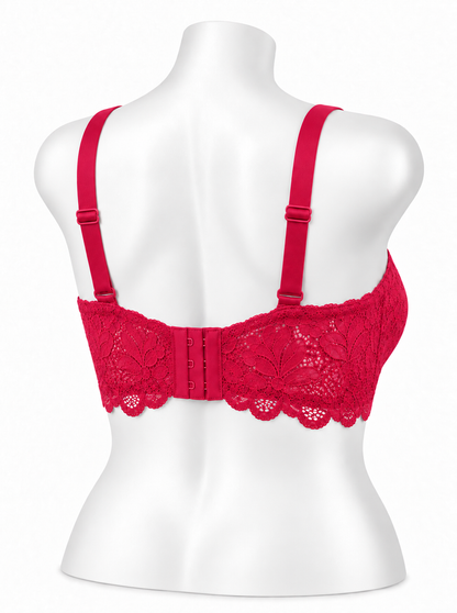 Full Coverage Lace Bra With String Details