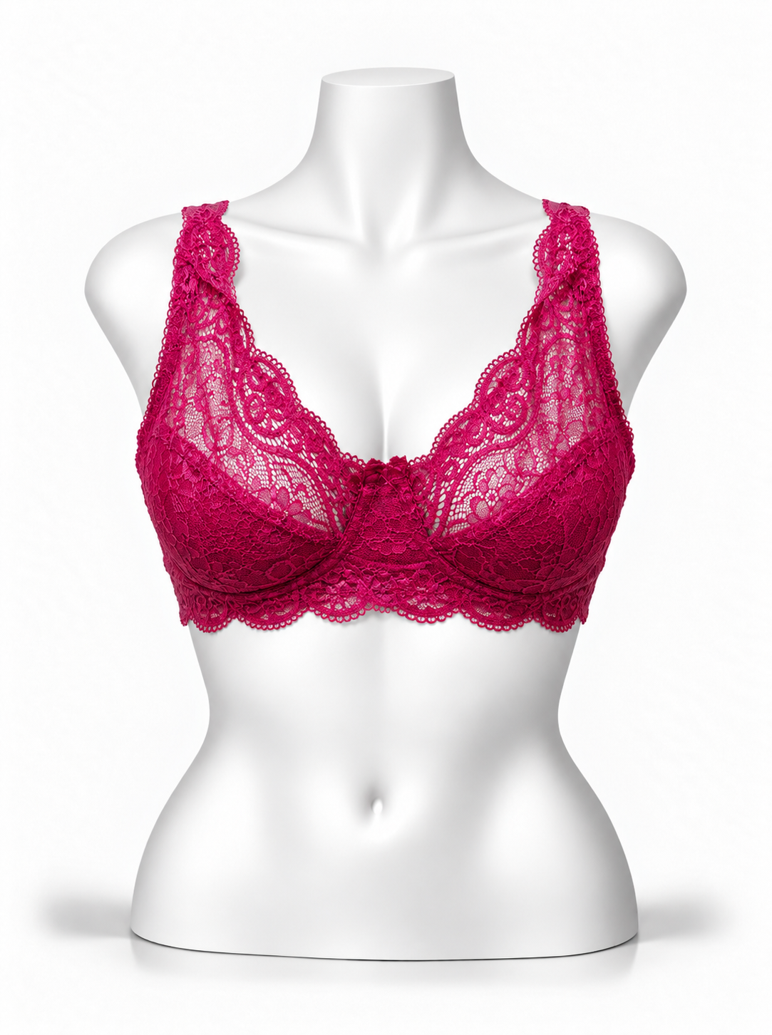 Lace Patchwork Thin Cup Underwire Bra
