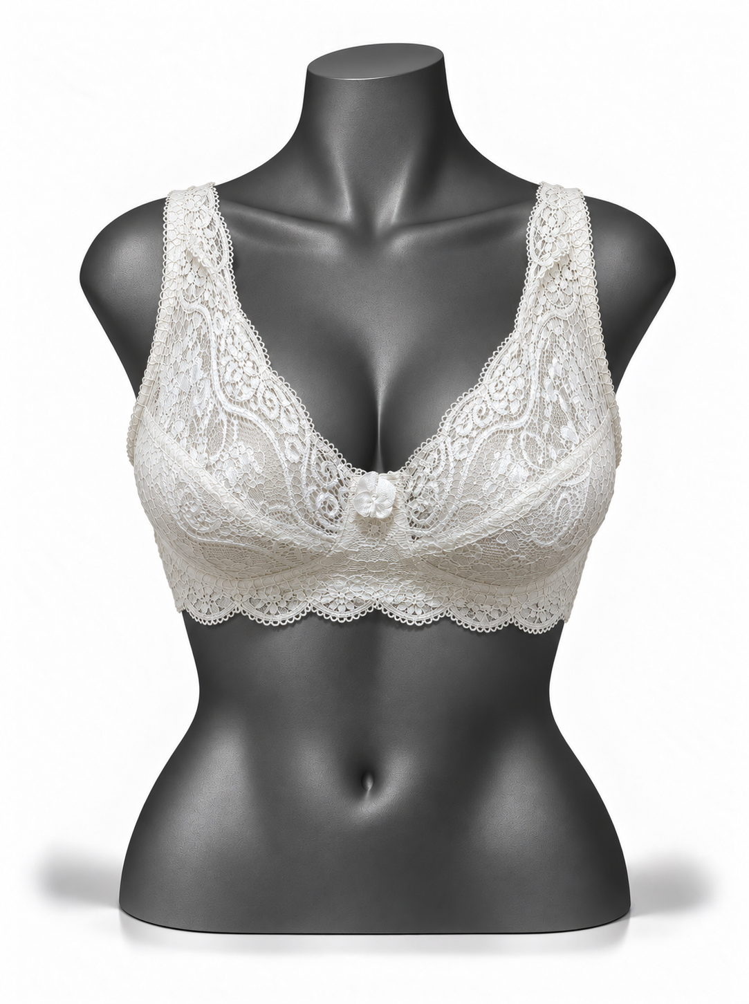 Lace Patchwork Thin Cup Underwire Bra