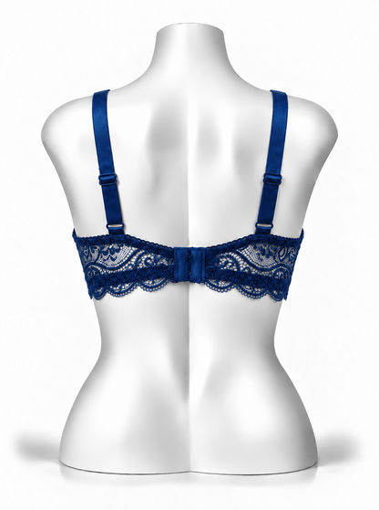 Lace Patchwork Thin Cup Underwire Bra