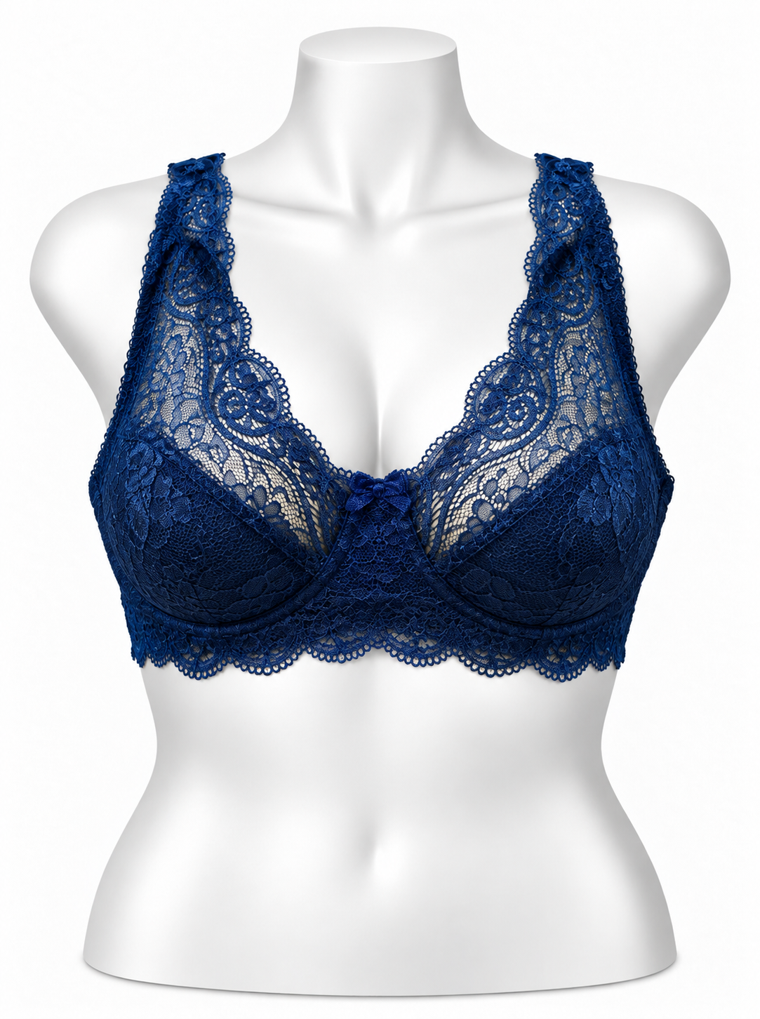 Lace Patchwork Thin Cup Underwire Bra