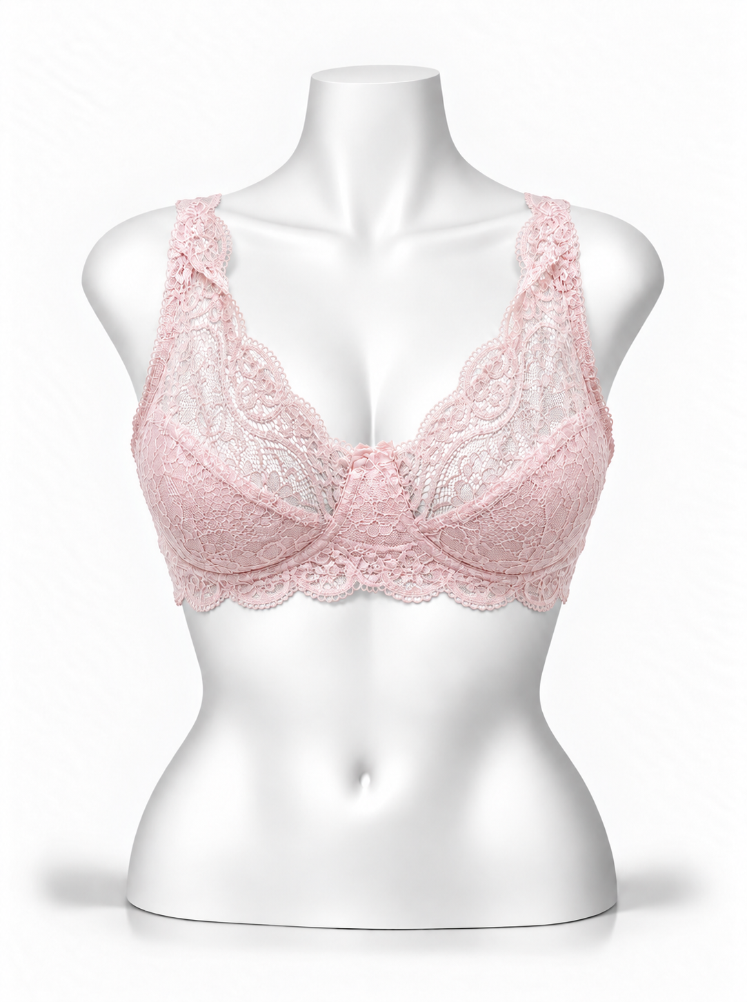 Lace Patchwork Thin Cup Underwire Bra